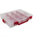 Plastový organizér IDEAL BOX XL - transparentní/červená