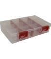 Plastový organizér IDEAL BOX L - transparentní/červená